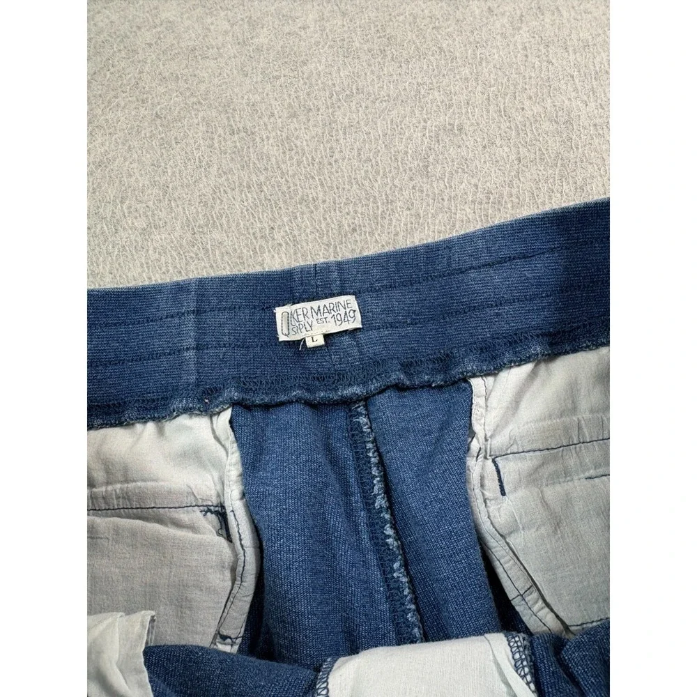 Quaker Marine Dark Wash Indigo Loopback Terry‎ Joggers (Men's Large) Blue